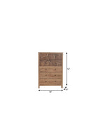 36" Natural Live Edge Solid Wood Five Drawer Lingerie Chest