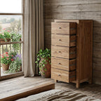 36" Natural Live Edge Solid Wood Five Drawer Lingerie Chest