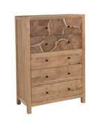 36" Natural Live Edge Solid Wood Five Drawer Lingerie Chest