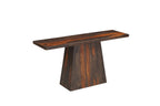 57" Mahogany and Dark Brown Solid Wood Pedestal Console Table