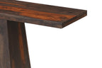 57" Mahogany and Dark Brown Solid Wood Pedestal Console Table