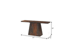 57" Mahogany and Dark Brown Solid Wood Pedestal Console Table