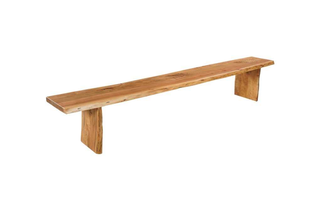 84" Brown Solid Wood Live Edge Dining Bench