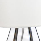 18" Clear And Brass Glass And Metal Geometric Table Lamp With Drum Shade