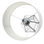 18" Clear And Brass Glass And Metal Geometric Table Lamp With Drum Shade