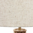 21" Natural Rope Rattan Table Lamp With Drum Shade