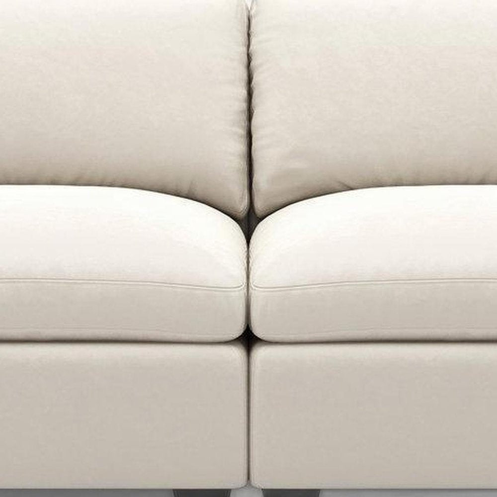 75" Beige and Black Velvet Modular Loveseat