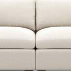 75" Beige and Black Velvet Modular Loveseat