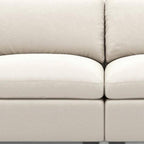 75" Beige and Black Velvet Modular Loveseat