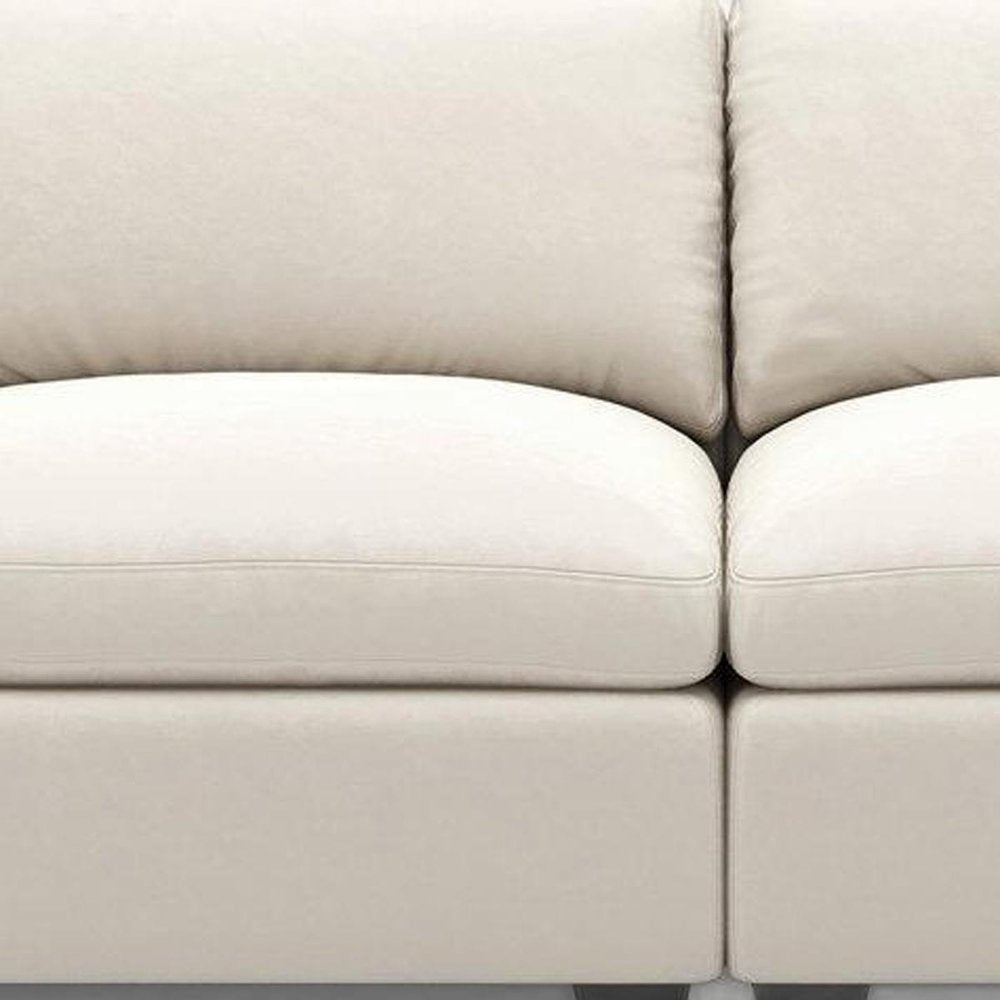 75" Beige and Black Velvet Modular Loveseat