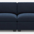75" Beige and Black Velvet Modular Loveseat