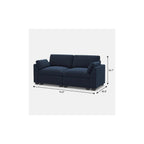 75" Beige and Black Velvet Modular Loveseat