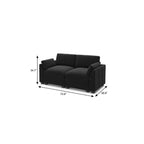 75" Beige and Black Velvet Modular Loveseat
