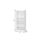 72" White Solid Wood Adjustable Six Tier Library Bookcase
