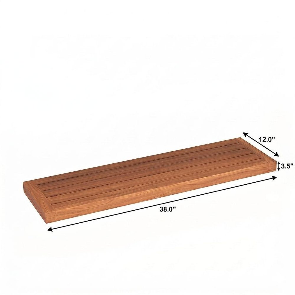 36" Brown Solid Wood Wall Mounted Floating Shelf