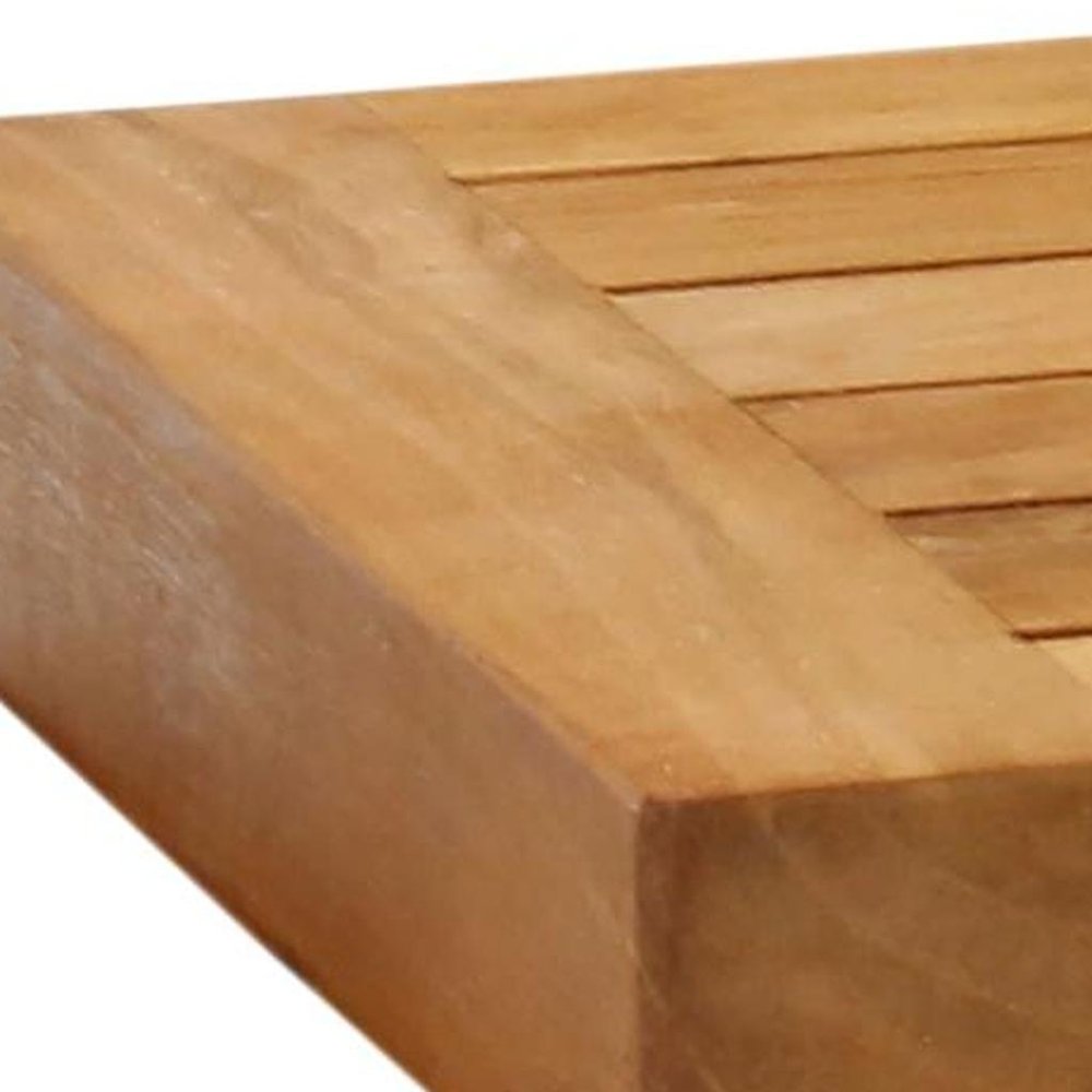 36" Brown Solid Wood Wall Mounted Floating Shelf