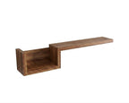 47" Oak Solid Wood Wall Mounted Floating Shelf