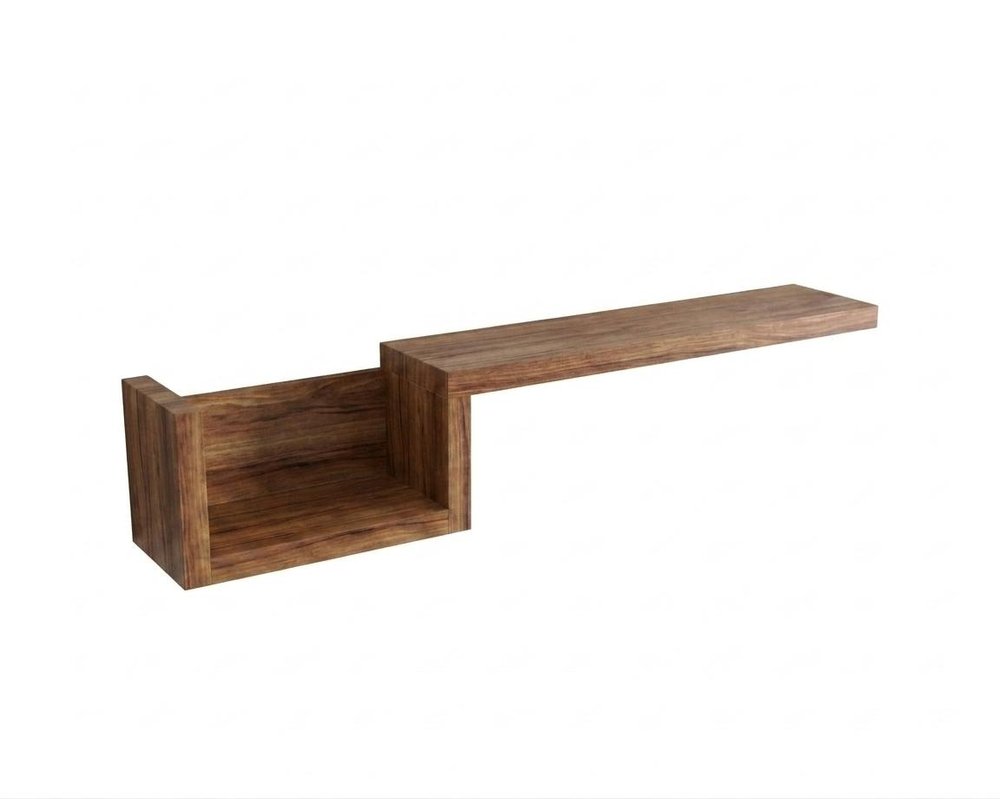 47" Oak Solid Wood Wall Mounted Floating Shelf