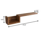 47" Oak Solid Wood Wall Mounted Floating Shelf
