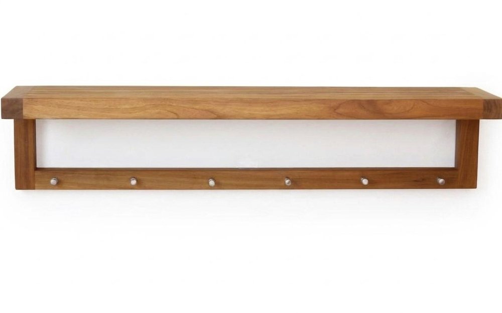 36" Brown Solid Wood Wall Mounted Floating Shelf