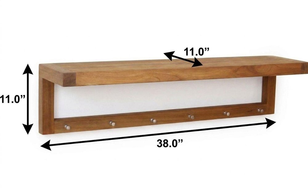 36" Brown Solid Wood Wall Mounted Floating Shelf