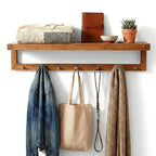 36" Brown Solid Wood Wall Mounted Floating Shelf