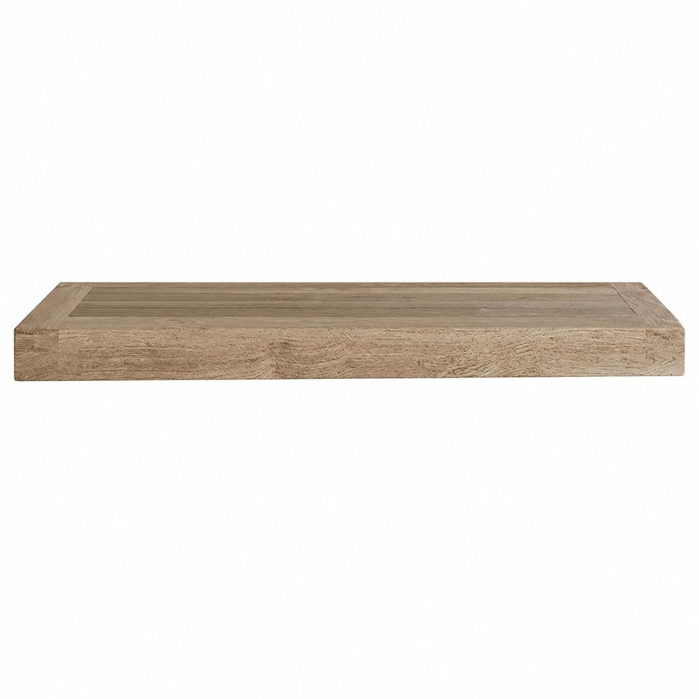 18" Brown Solid Wood Wall Mounted Floating Shelf