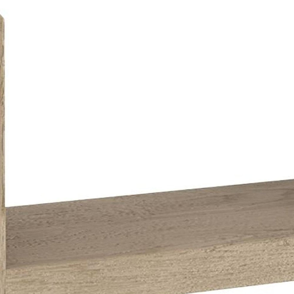 47" Oak Solid Wood Wall Mounted Floating Shelf