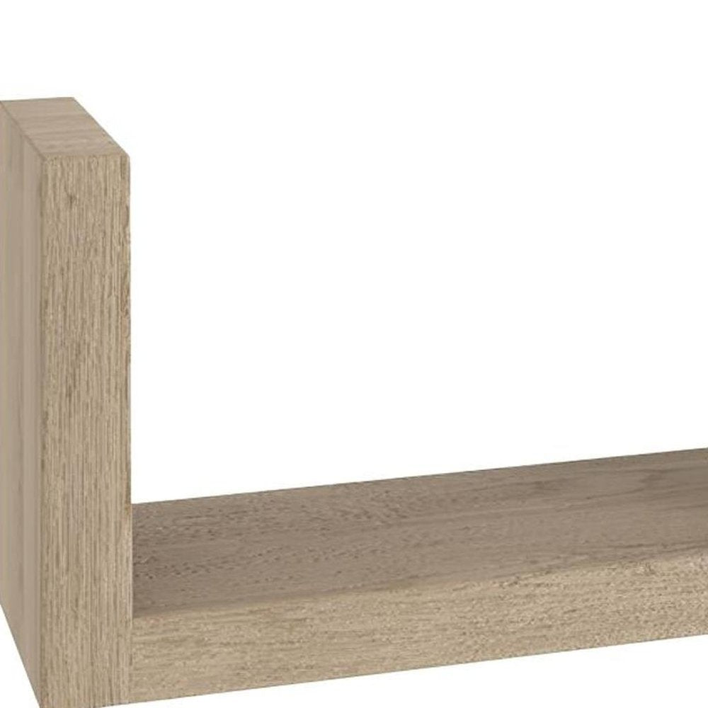 47" Oak Solid Wood Wall Mounted Floating Shelf