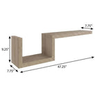 47" Oak Solid Wood Wall Mounted Floating Shelf