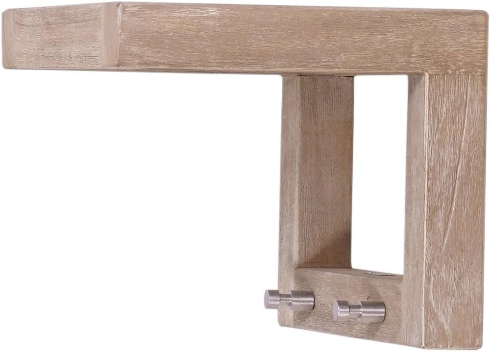 14" Brown Solid Wood Wall Mounted Floating Shelf
