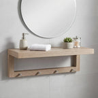 24" Brown Solid Wood Wall Mounted Floating Shelf