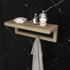 24" Brown Solid Wood Wall Mounted Floating Shelf