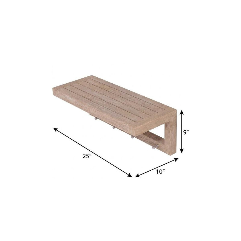 24" Brown Solid Wood Wall Mounted Floating Shelf