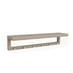 24" Brown Solid Wood Wall Mounted Floating Shelf