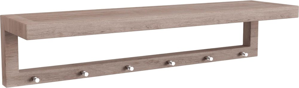 24" Brown Solid Wood Wall Mounted Floating Shelf