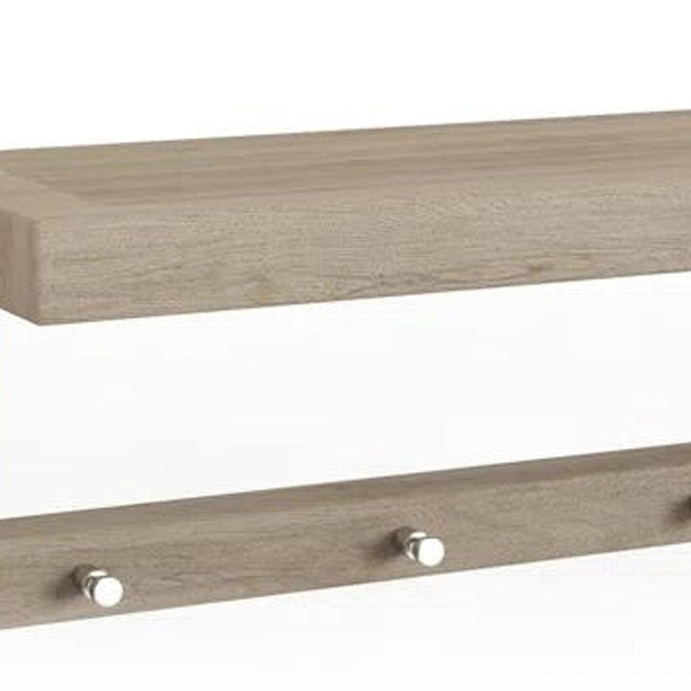 24" Brown Solid Wood Wall Mounted Floating Shelf
