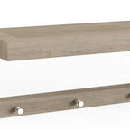 24" Brown Solid Wood Wall Mounted Floating Shelf