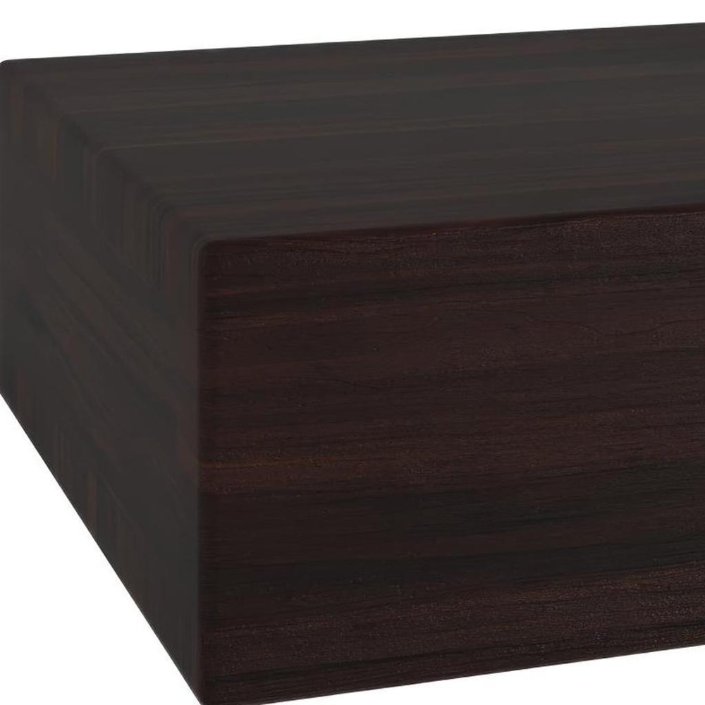 12" Espresso Solid Wood Wall Mounted Floating Shelf