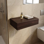 12" Espresso Solid Wood Wall Mounted Floating Shelf