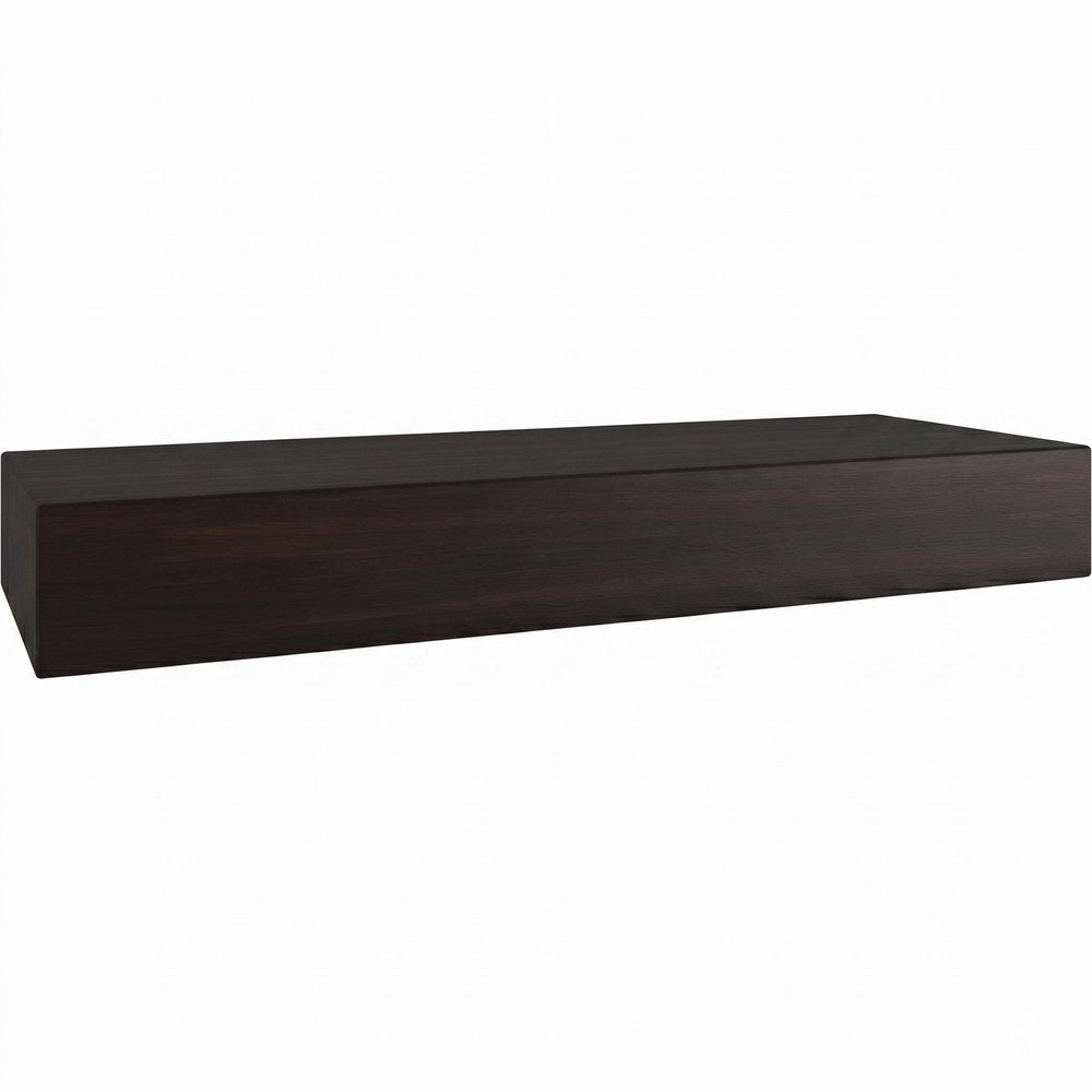 12" Espresso Solid Wood Wall Mounted Floating Shelf