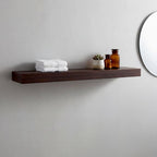 12" Espresso Solid Wood Wall Mounted Floating Shelf