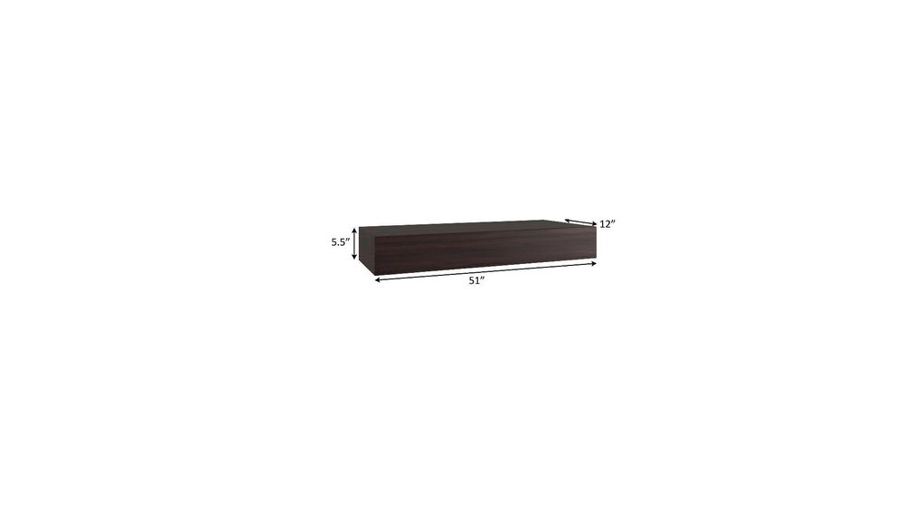 12" Espresso Solid Wood Wall Mounted Floating Shelf