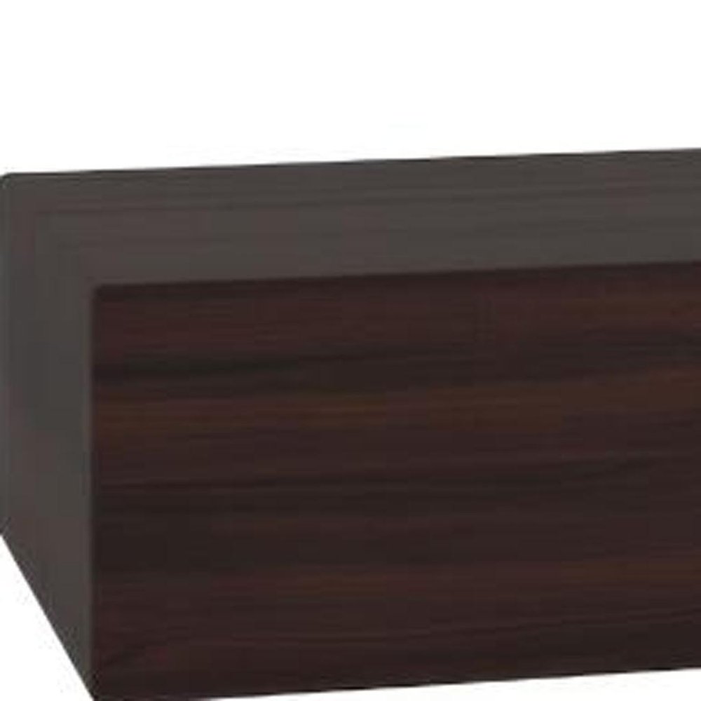 12" Espresso Solid Wood Wall Mounted Floating Shelf