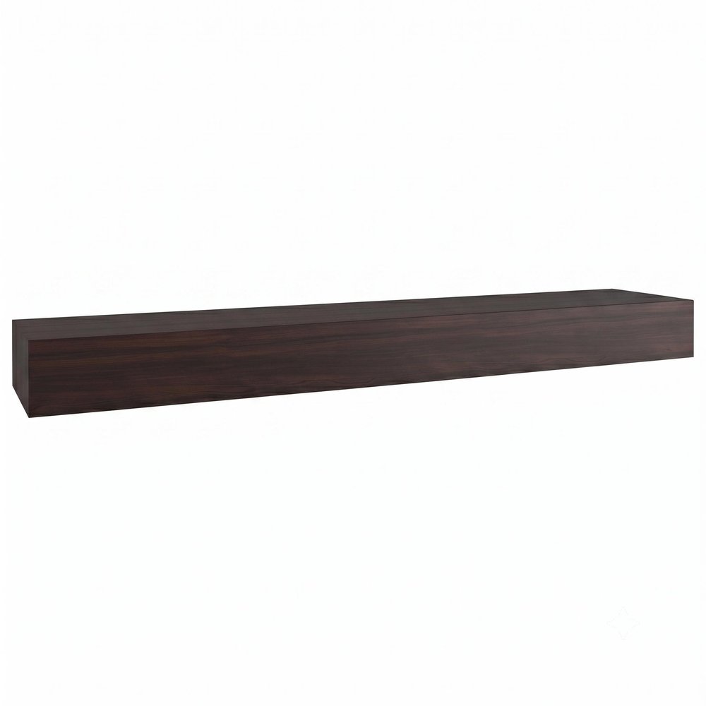 12" Espresso Solid Wood Wall Mounted Floating Shelf