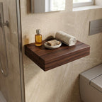 12" Espresso Solid Wood Wall Mounted Floating Shelf