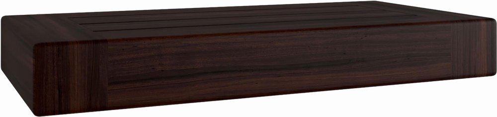 12" Espresso Solid Wood Wall Mounted Floating Shelf