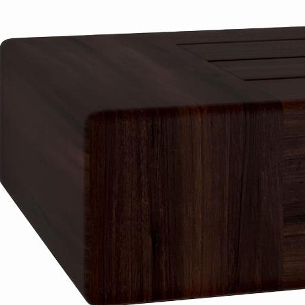 12" Espresso Solid Wood Wall Mounted Floating Shelf