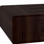 12" Espresso Solid Wood Wall Mounted Floating Shelf