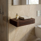 12" Espresso Solid Wood Wall Mounted Floating Shelf